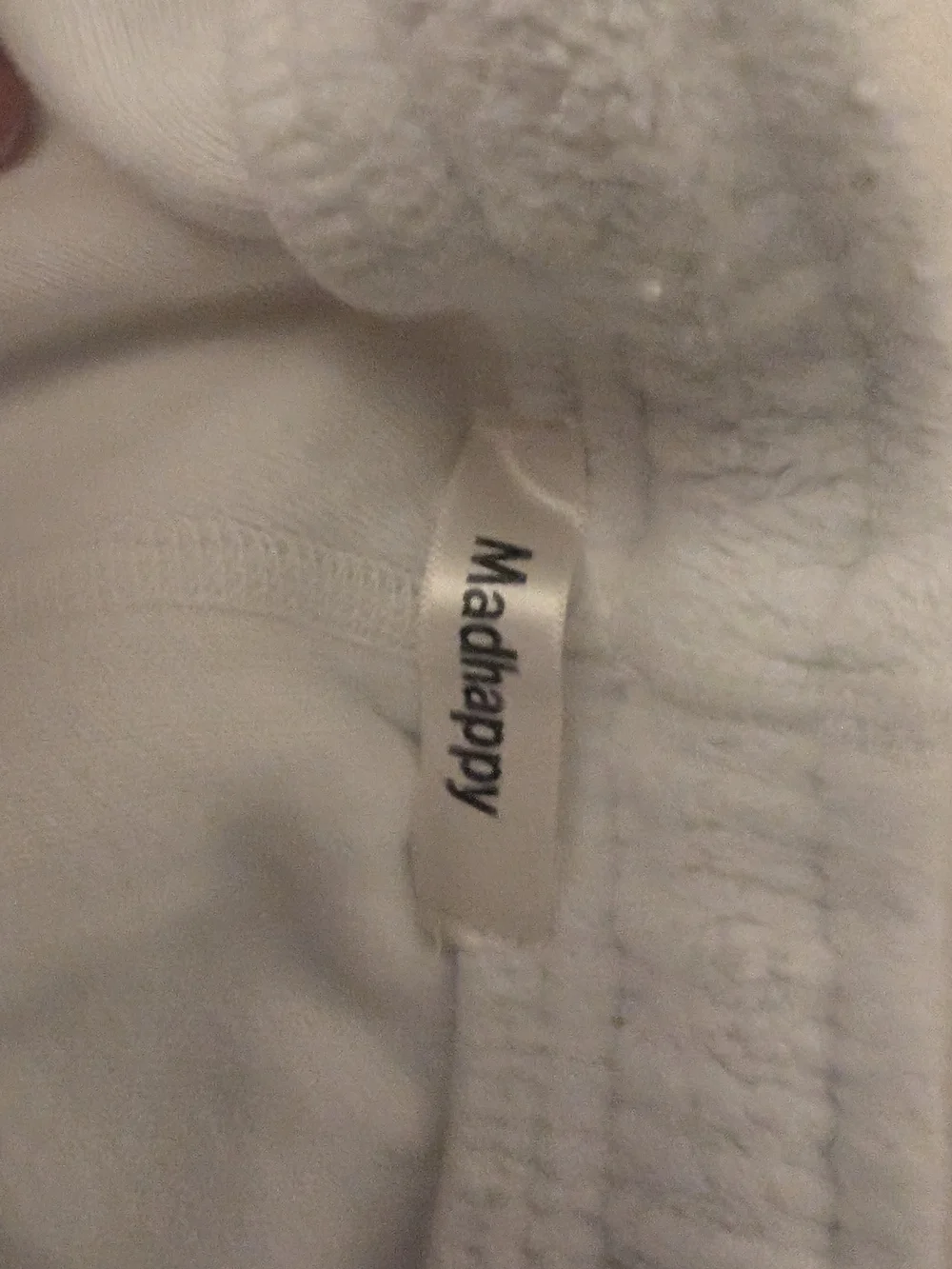 Madhappy White Fleece Sweatpants with Colorful Letter & Heart - Picture 4 of 6